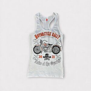 Lake Of The Ozarks Motorcycle Rally Shirt Womens Small White Tank Top 2021
